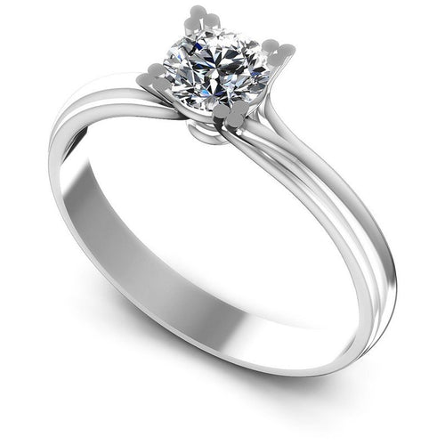 Round Diamonds 0.35CT Solitaire Ring in 14KT White Gold