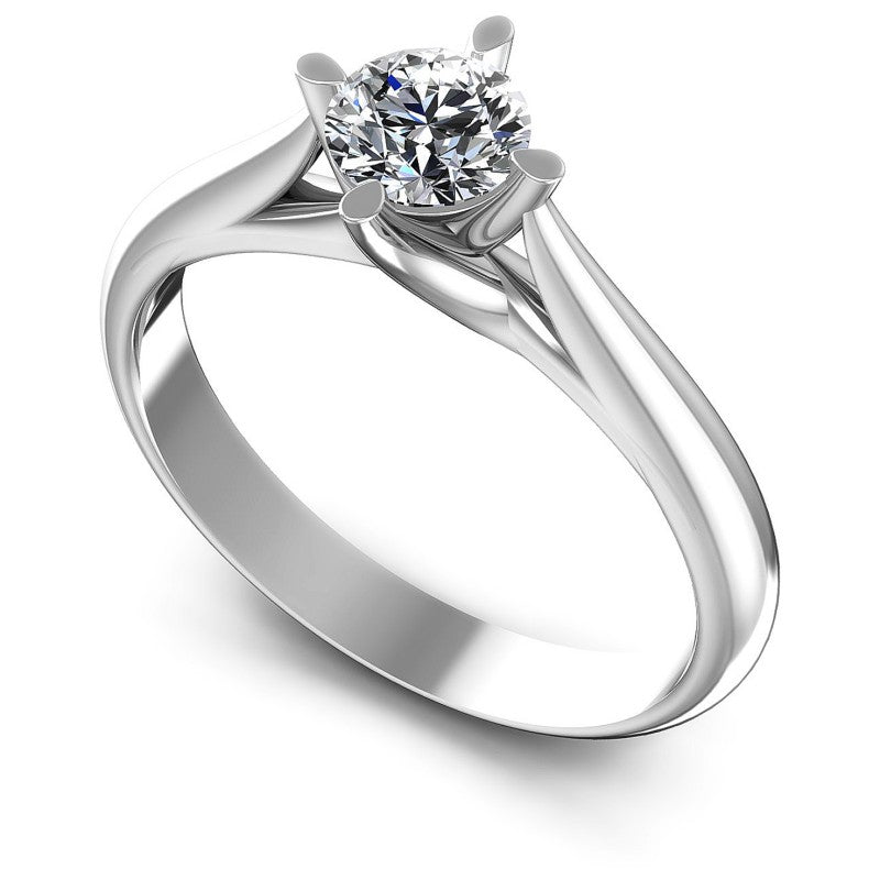 Round Diamonds 0.35CT Solitaire Ring in 14KT White Gold
