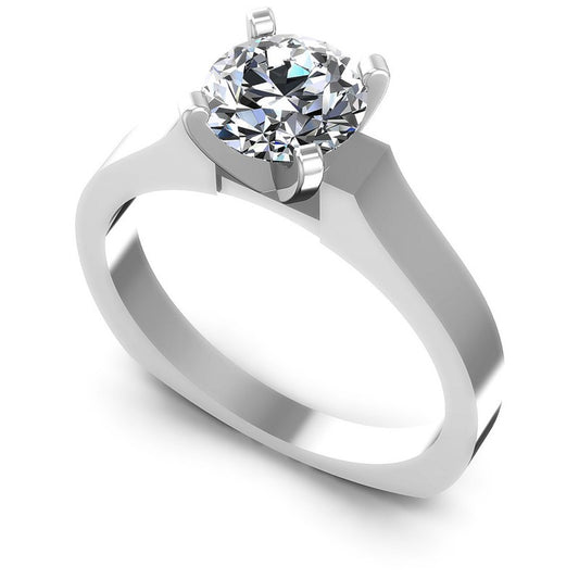 Round Diamonds 0.35CT Solitaire Ring in 14KT White Gold