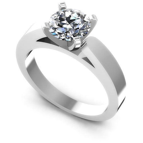 Round Diamonds 0.35CT Solitaire Ring in 14KT White Gold