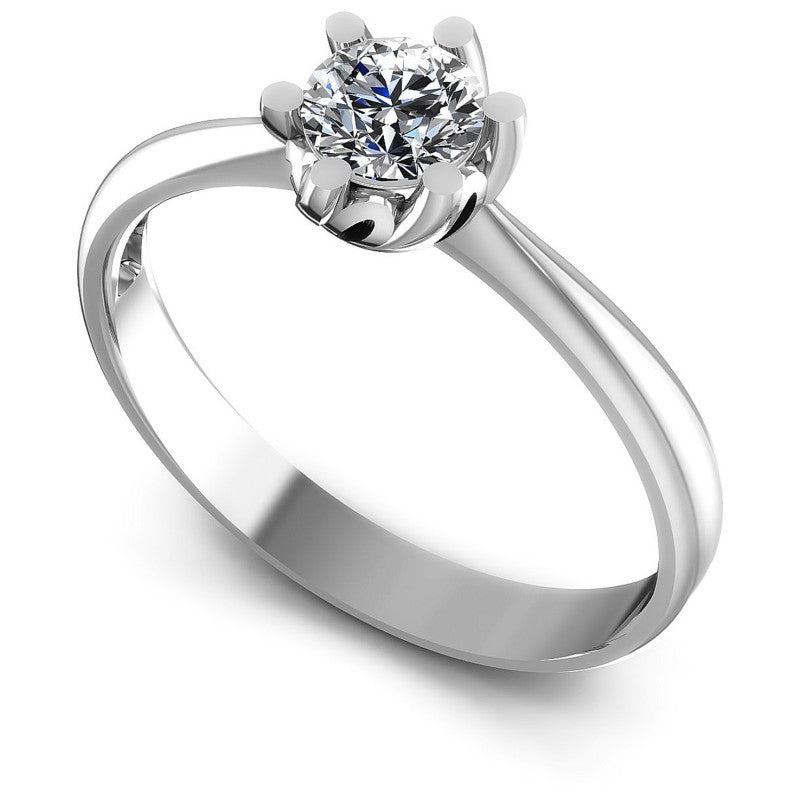 Round Diamonds 0.35CT Solitaire Ring in 14KT White Gold