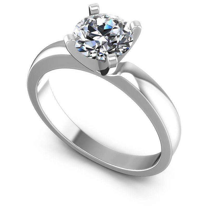 Round Diamonds 0.35CT Solitaire Ring in 14KT White Gold