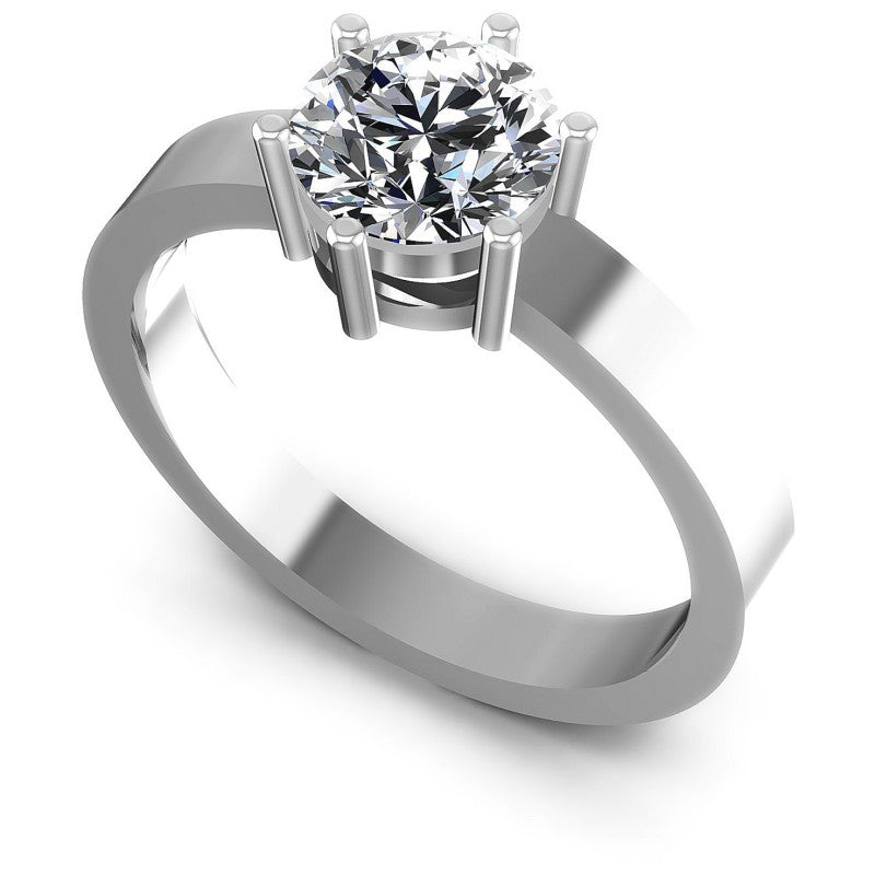 Round Diamonds 0.35CT Solitaire Ring in 14KT White Gold