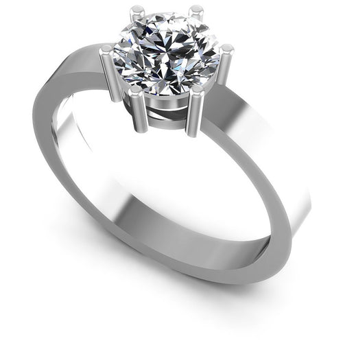 Round Diamonds 0.35CT Solitaire Ring in 14KT White Gold
