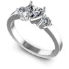 Round and Heart Diamonds 0.75CT Three Stone Ring in 14KT White Gold