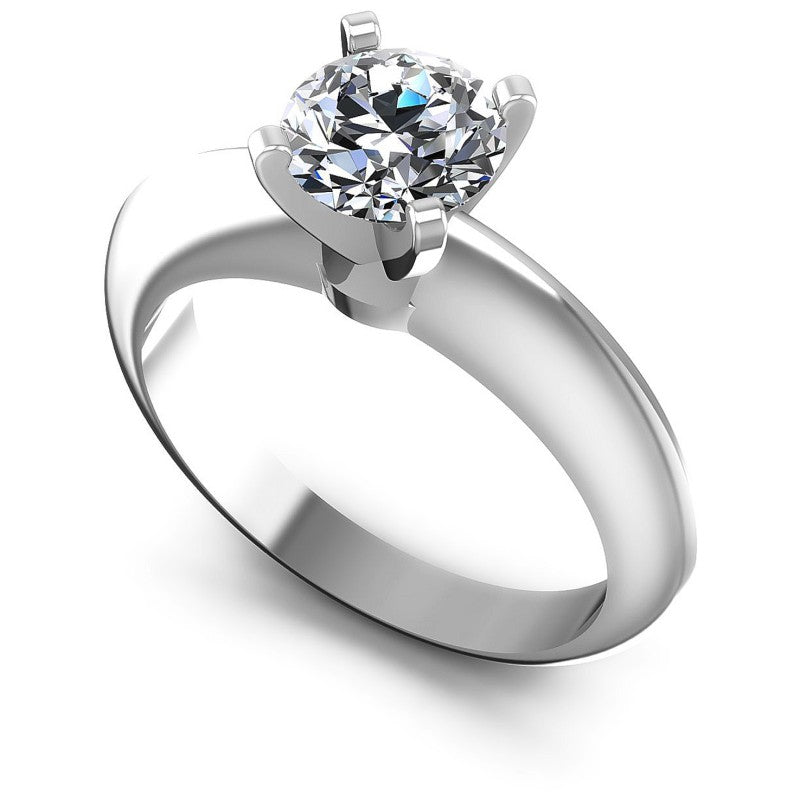 Round Diamonds 0.35CT Solitaire Ring in 14KT White Gold