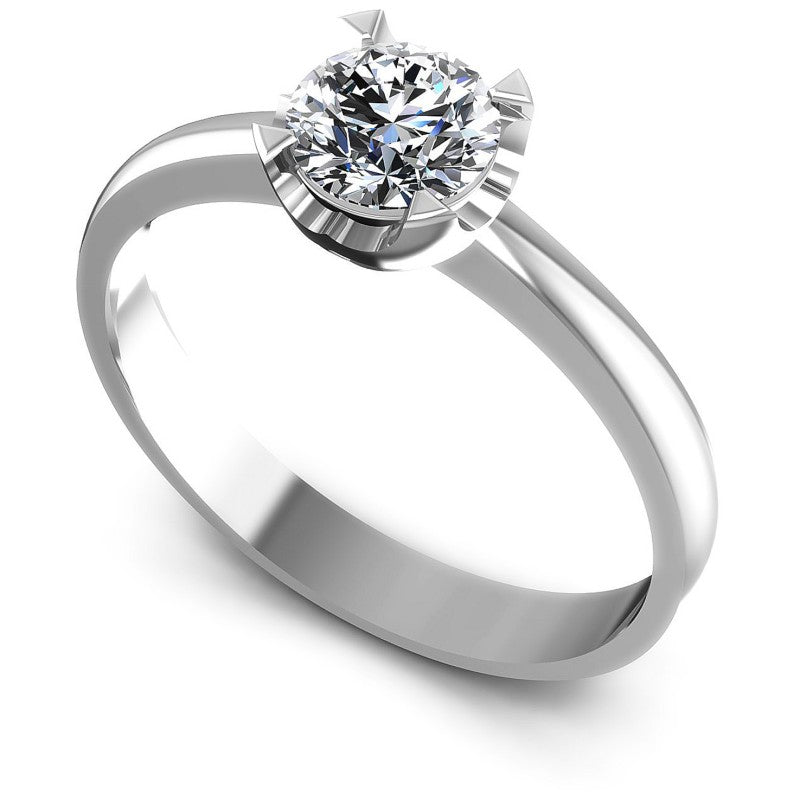 Round Diamonds 0.35CT Solitaire Ring in 14KT White Gold