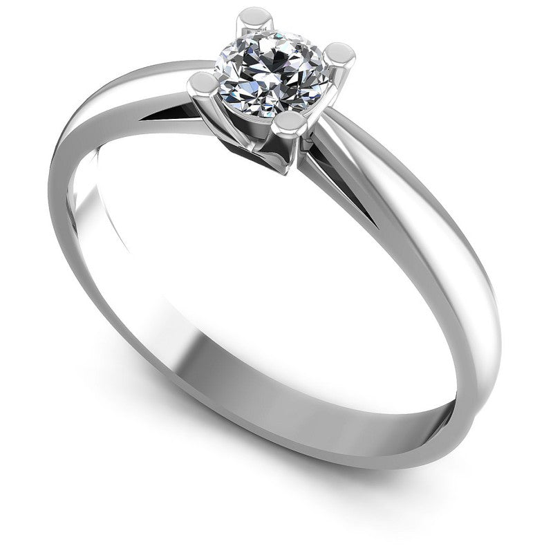 Round Diamonds 0.35CT Solitaire Ring in 14KT White Gold