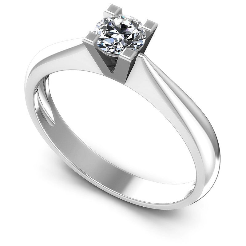 Round Diamonds 0.35CT Solitaire Ring in 14KT White Gold