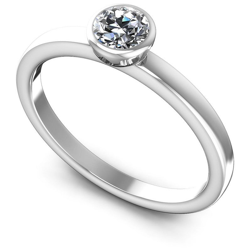 Round Diamonds 0.35CT Solitaire Ring in 14KT White Gold