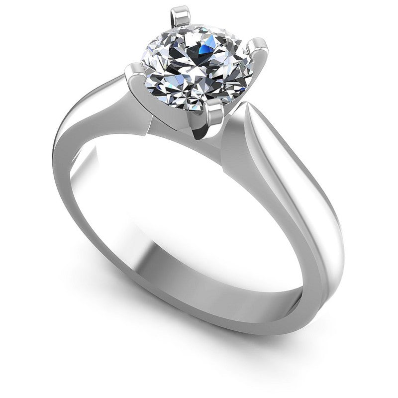 Round Diamonds 0.35CT Solitaire Ring in 14KT White Gold