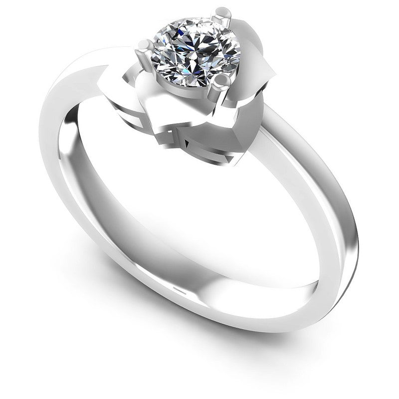 Round Diamonds 0.35CT Solitaire Ring in 14KT White Gold