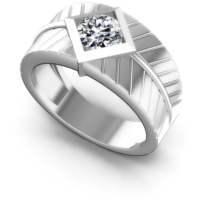 Round Diamonds 0.35CT Solitaire Ring in 14KT White Gold