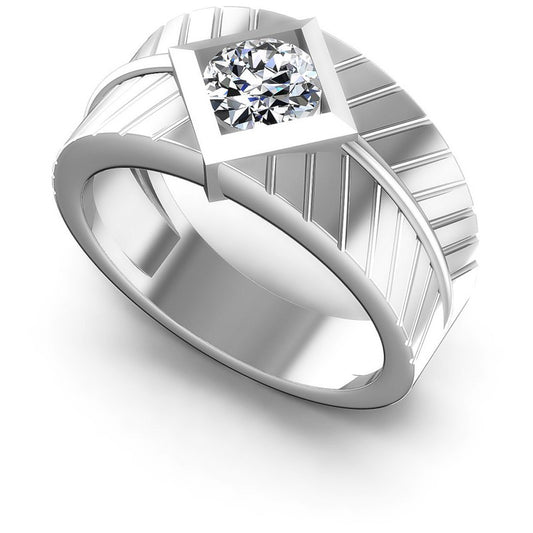 Round Diamonds 0.35CT Solitaire Ring in 14KT White Gold