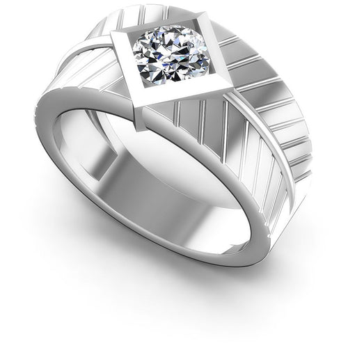 Round Diamonds 0.35CT Solitaire Ring in 14KT White Gold