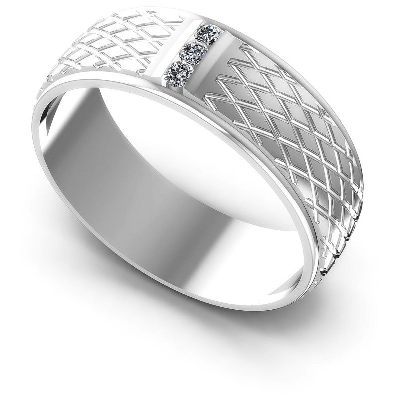 Round Diamonds 0.05CT Diamonds Wedding Band in 14KT White Gold
