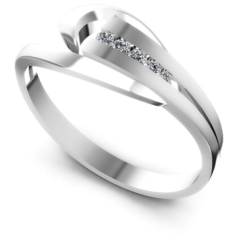 Round Diamonds 0.15CT Diamonds Wedding Band in 14KT White Gold