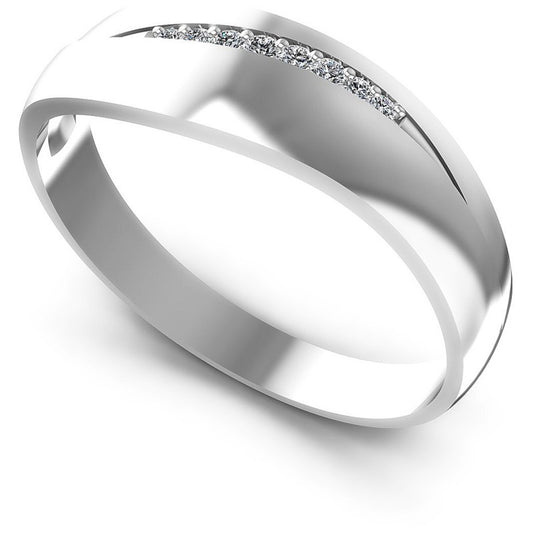 Round Diamonds 0.15CT Diamonds Wedding Band in 14KT White Gold