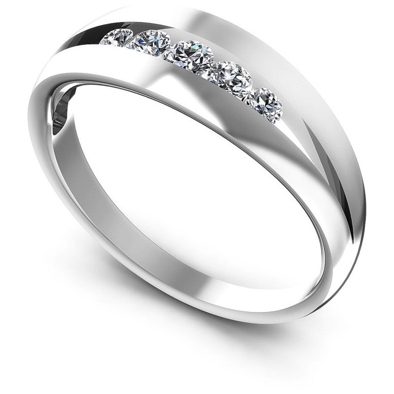 Round Diamonds 0.35CT Diamonds Wedding Band in 14KT White Gold