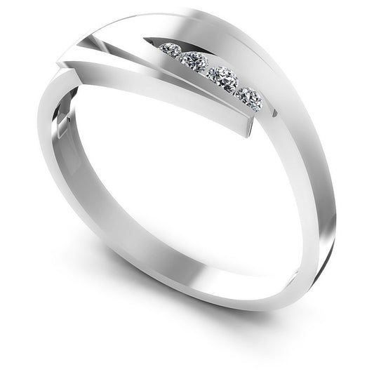 Round Diamonds 0.15CT Diamonds Wedding Band in 14KT White Gold