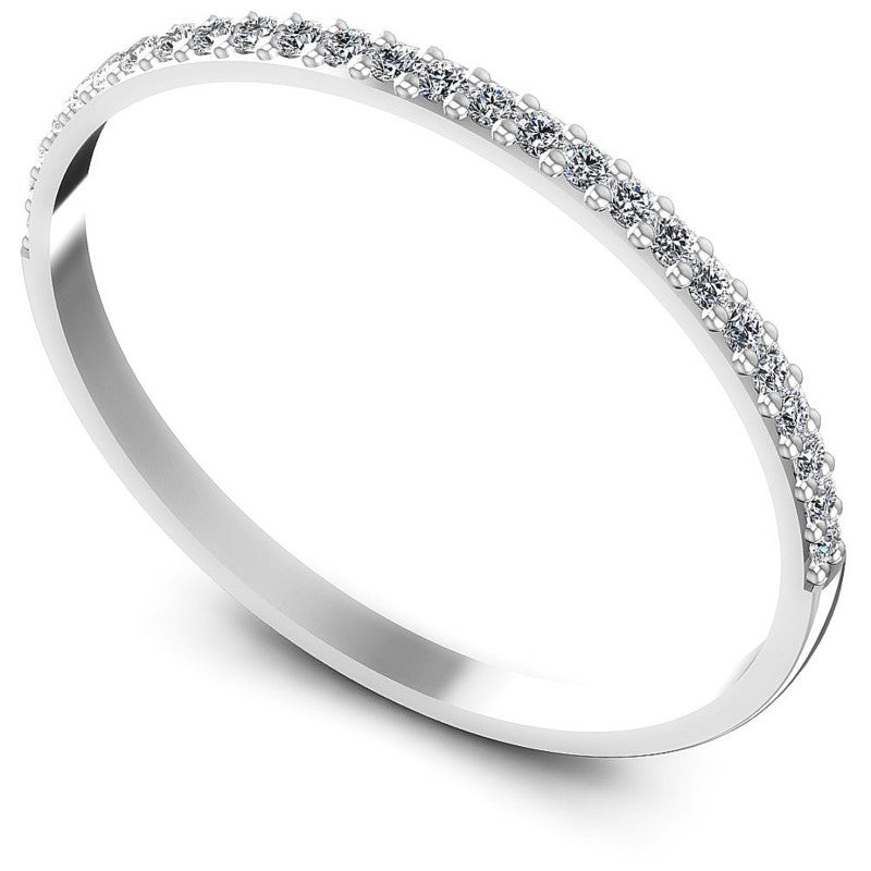 Round Diamonds 0.15CT Diamonds Wedding Band in 14KT White Gold