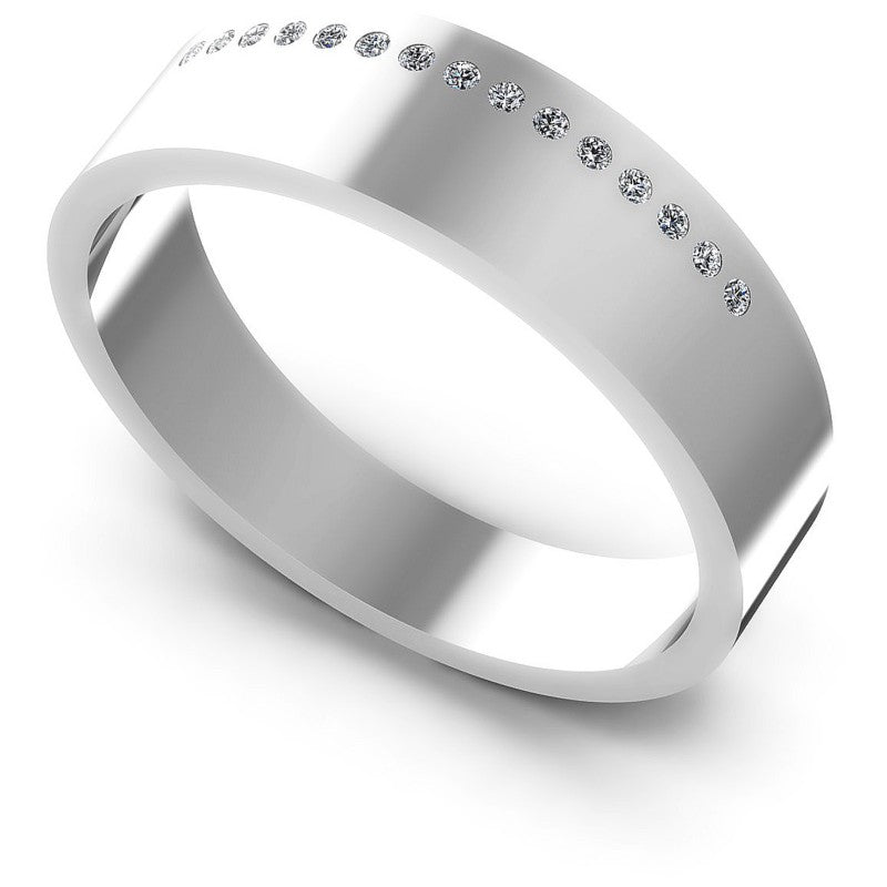 Round Diamonds 0.10CT Diamonds Wedding Band in 14KT White Gold