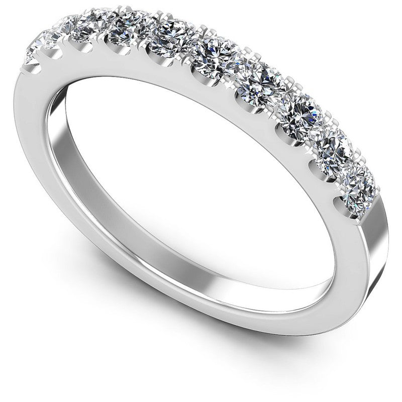 Round Diamonds 0.60CT Diamonds Wedding Band in 14KT White Gold
