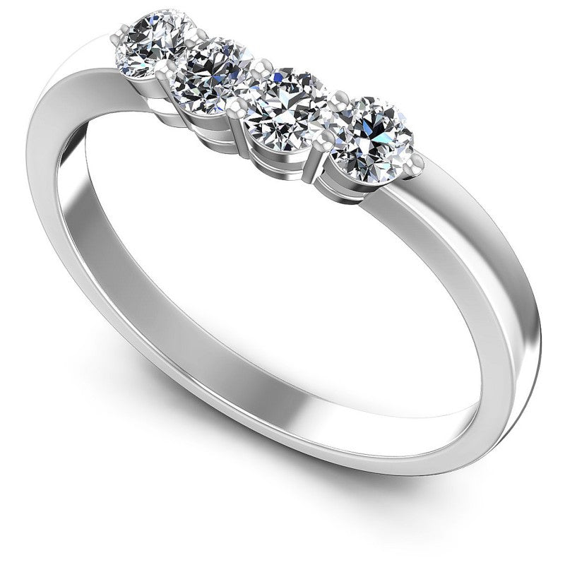 Round Diamonds 0.35CT Diamonds Wedding Band in 14KT White Gold