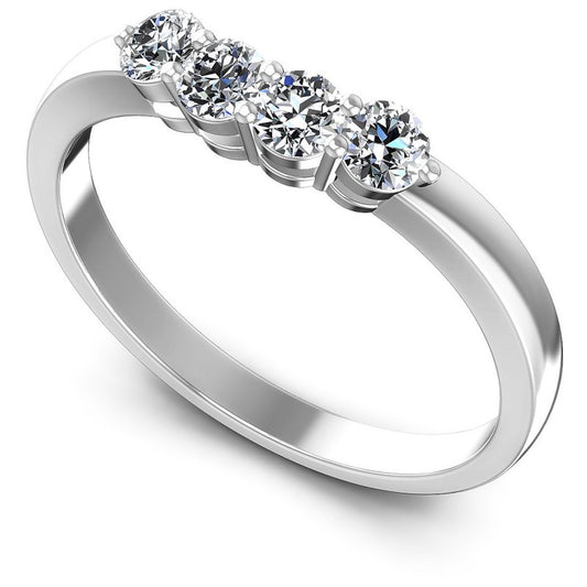 Round Diamonds 0.35CT Diamonds Wedding Band in 14KT White Gold