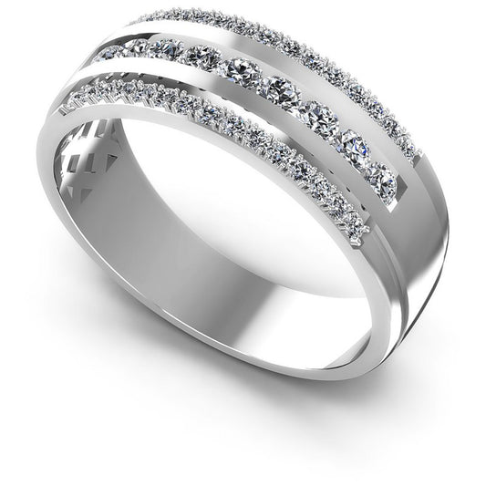 Round Diamonds 0.65CT Diamonds Wedding Band in 14KT White Gold