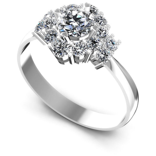 Round Diamonds 0.90CT Halo Ring in 14KT White Gold