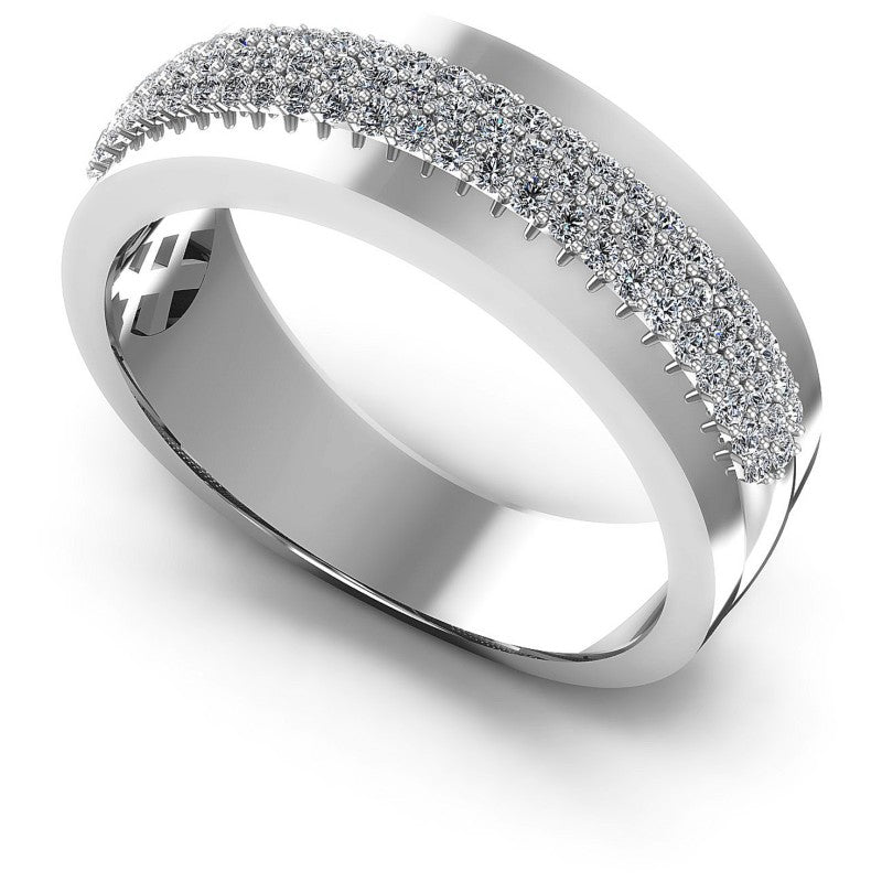 Round Diamonds 0.45CT Diamonds Wedding Band in 14KT White Gold