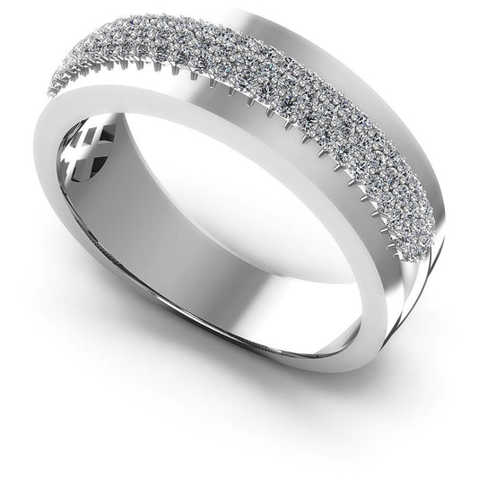 Round Diamonds 0.45CT Diamonds Wedding Band in 14KT White Gold