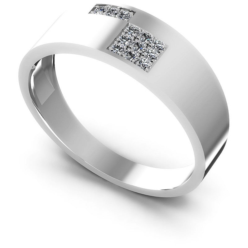 Round Diamonds 0.15CT Diamonds Wedding Band in 14KT White Gold