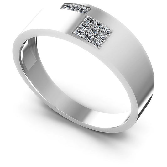 Round Diamonds 0.15CT Diamonds Wedding Band in 14KT White Gold