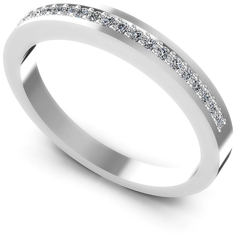 Round Diamonds 0.15CT Diamonds Wedding Band in 14KT White Gold