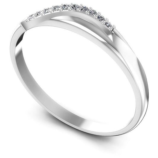 Round Diamonds 0.10CT Diamonds Wedding Band in 14KT White Gold