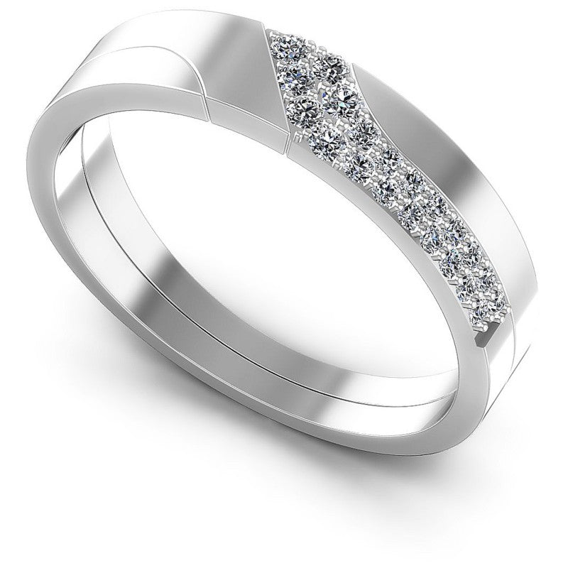 Round Diamonds 0.25CT Diamonds Wedding Band in 14KT White Gold