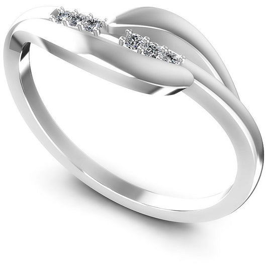 Round Diamonds 0.10CT Diamonds Wedding Band in 14KT White Gold