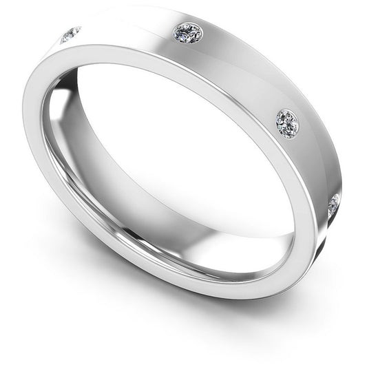 Round Diamonds 0.25CT Diamonds Wedding Band in 14KT White Gold