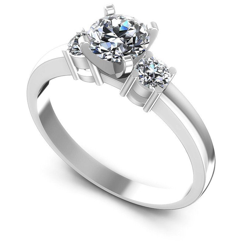 Round Diamonds 0.70CT Three Stone Ring in 14KT White Gold