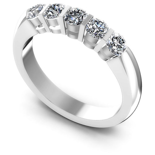 Round Diamonds 0.75CT Diamonds Wedding Band in 14KT White Gold