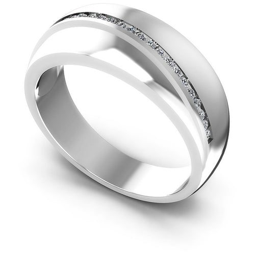 Round Diamonds 0.20CT Diamonds Wedding Band in 14KT White Gold