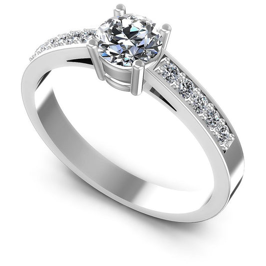 Round Diamonds 0.50CT Engagement Ring in 14KT White Gold