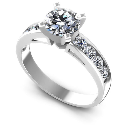 Round Diamonds 1.00CT Engagement Ring in 14KT White Gold
