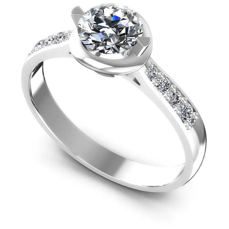 Round Diamonds 0.55CT Engagement Ring in 14KT White Gold