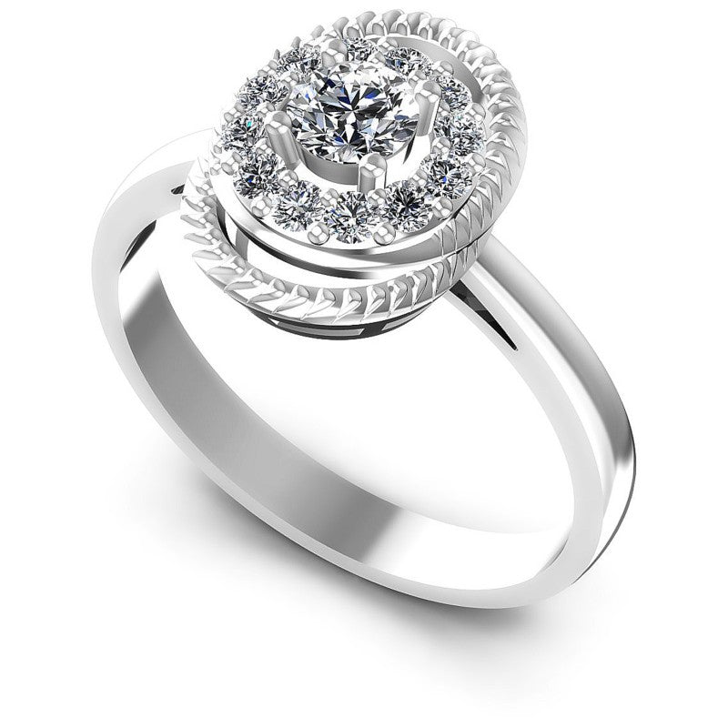 Round Diamonds 0.50CT Halo Ring in 14KT White Gold