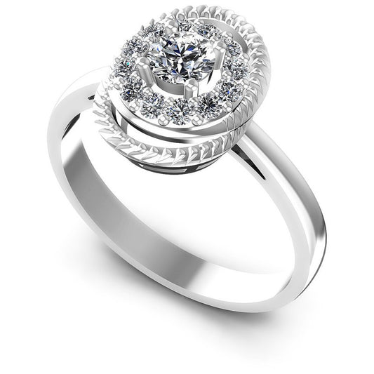 Round Diamonds 0.50CT Halo Ring in 14KT White Gold