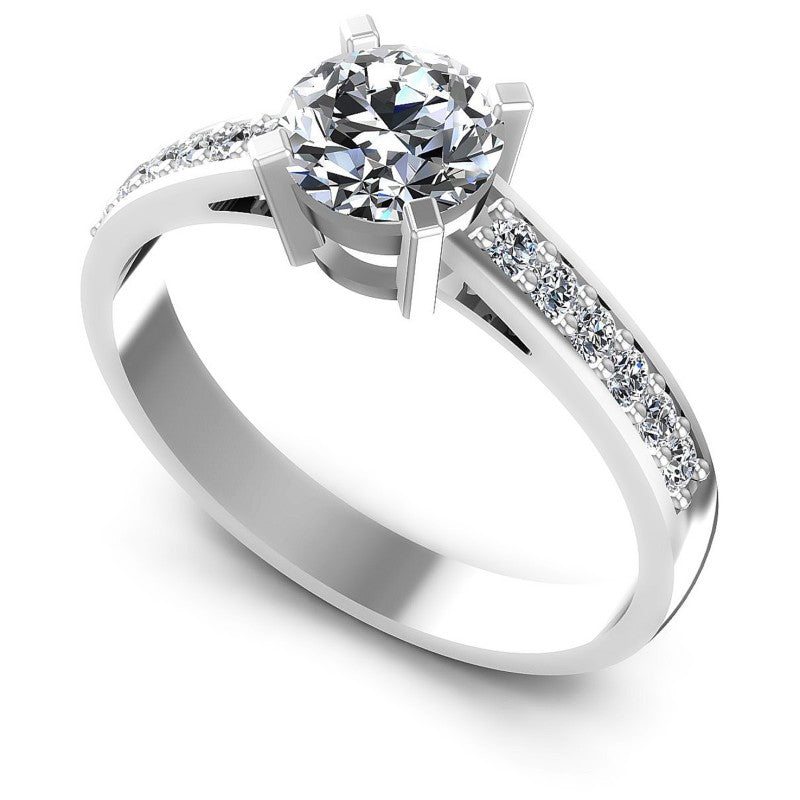 Round Diamonds 0.55CT Engagement Ring in 14KT White Gold