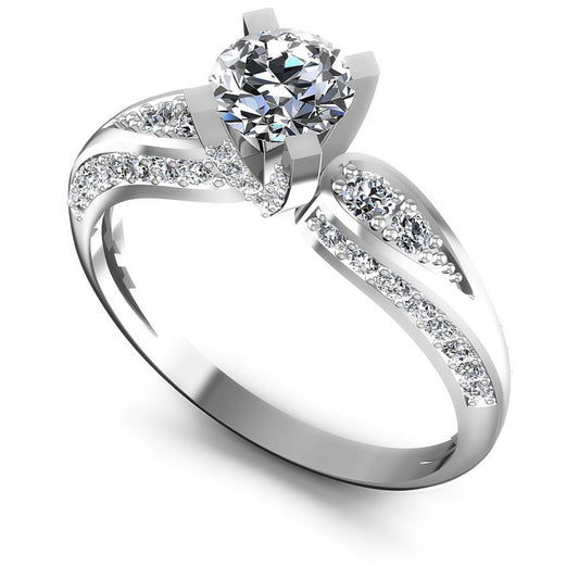 Round Diamonds 0.85CT Engagement Ring in 14KT White Gold